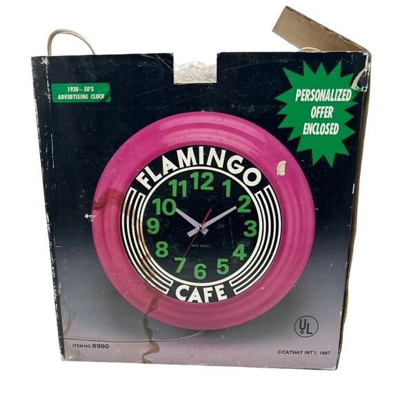 Vintage 1988 Cup-O-Java Light Up Wall Clock 13" Art Deco Retro Diner Seinfeld - Picture 8 of 13